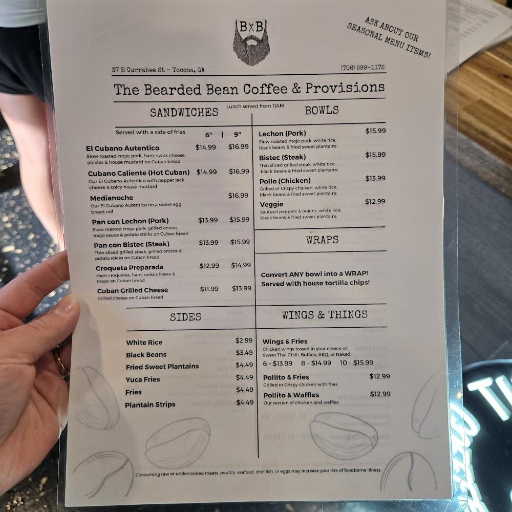 The Bearded Bean Coffee & Provisions Menu image 3